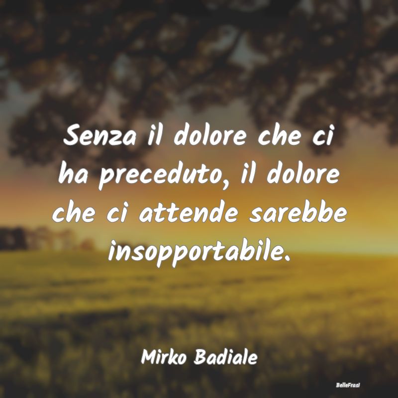 Frasi sulla Tristezza - Senza il dolore che ci ha preceduto, il dolore che...