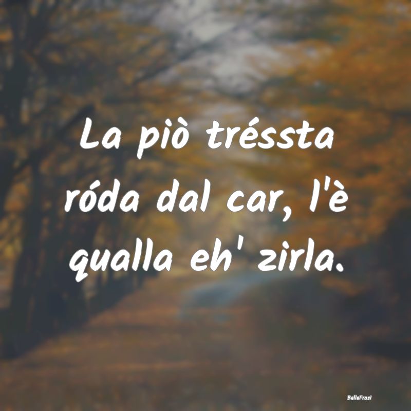 Frasi Apparenza - La piò tréssta róda dal car, l'è qualla eh' zi...