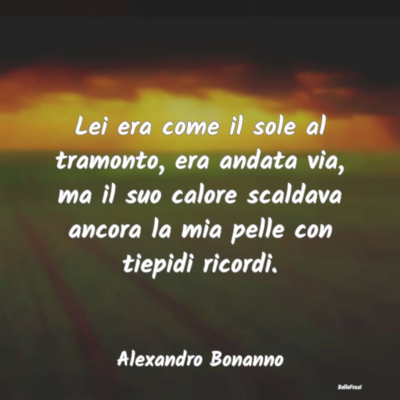 Frasi sulla Tristezza - Lei era come il sole al tramonto, era andata via, ...