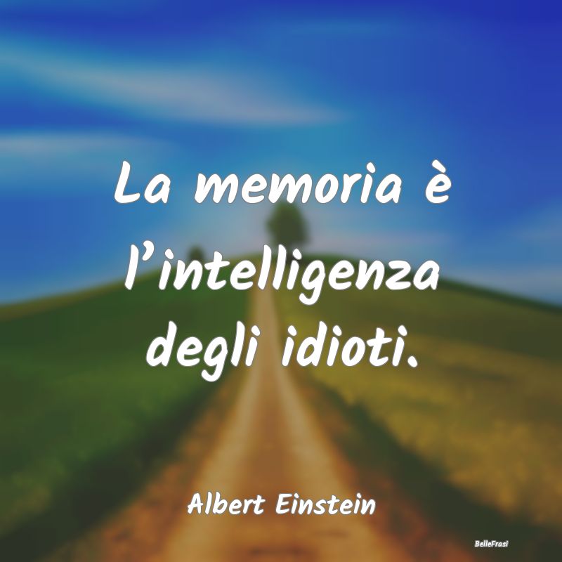 La memoria è l’intelligenza degli idioti....