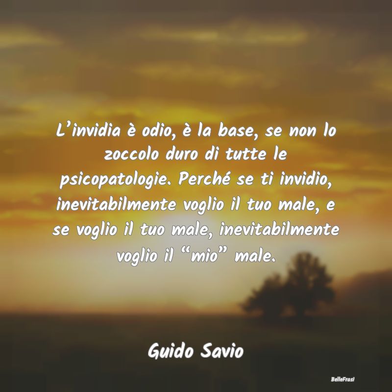 Frasi sull’Invidia - L’invidia è odio, è la base, se non lo zoccolo...