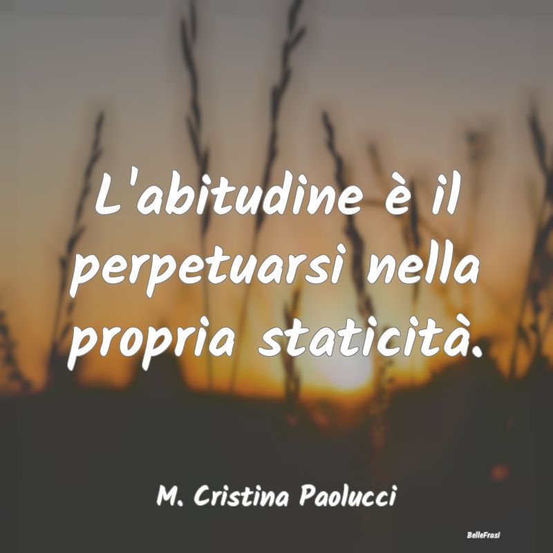 Frasi Abitudine - L'abitudine è il perpetuarsi nella propria static...