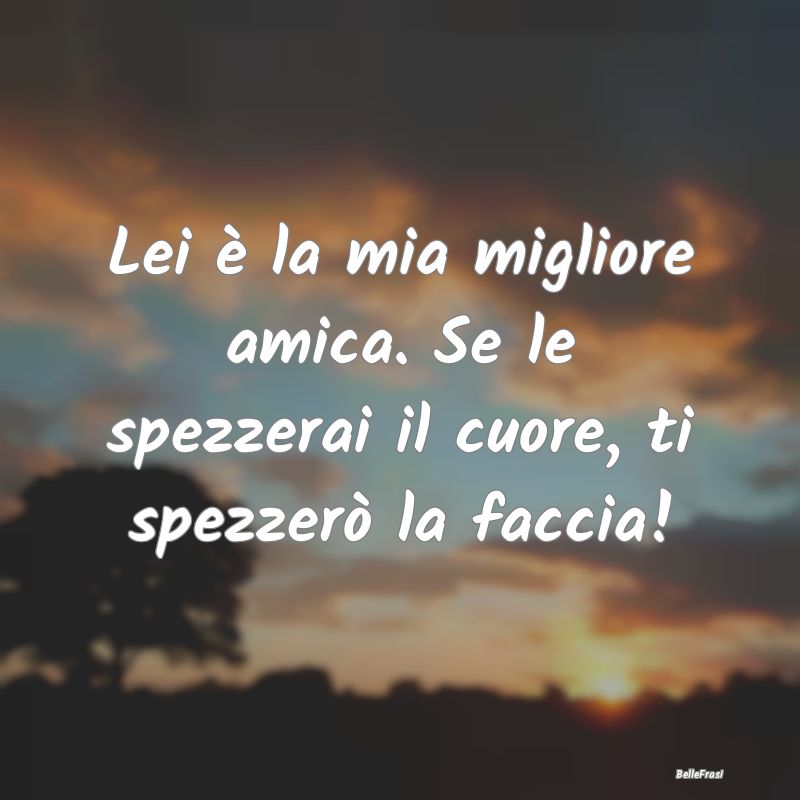 Frasi per la Migliore Amica - Lei è la mia migliore amica. Se le spezzerai il c...