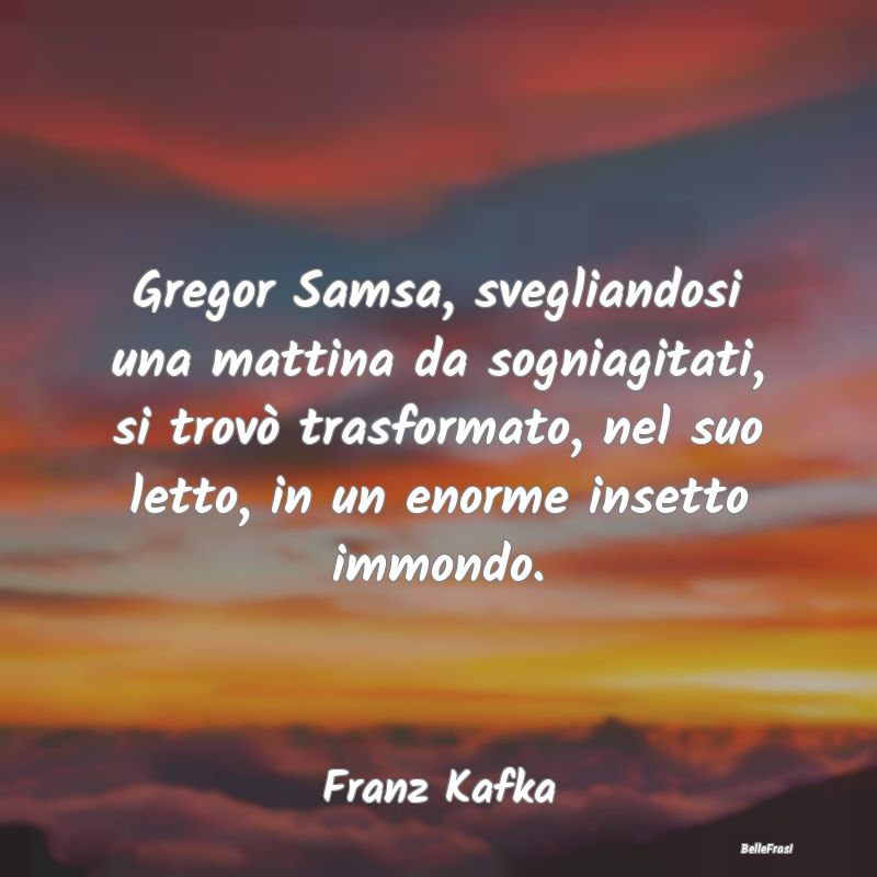 Gregor Samsa, svegliandosi una mattina da sogniagi...