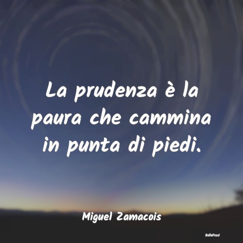 Frasi Prudenza - La prudenza è la paura che cammina in punta di pi...