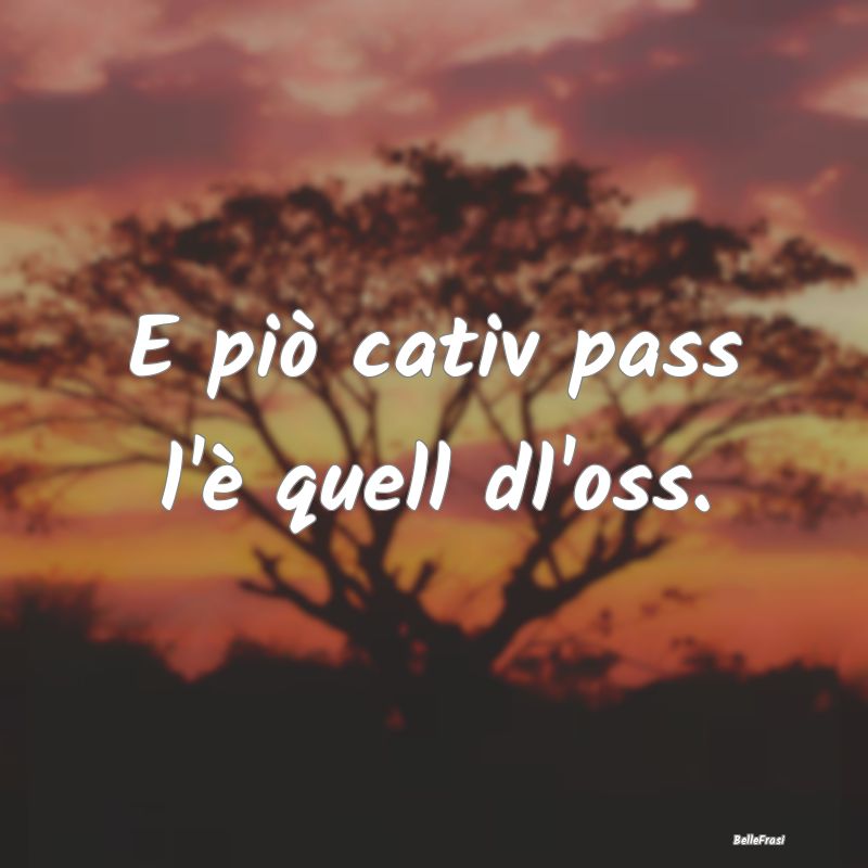 Frasi Prudenza - E piò cativ pass l'è quell dl'oss....