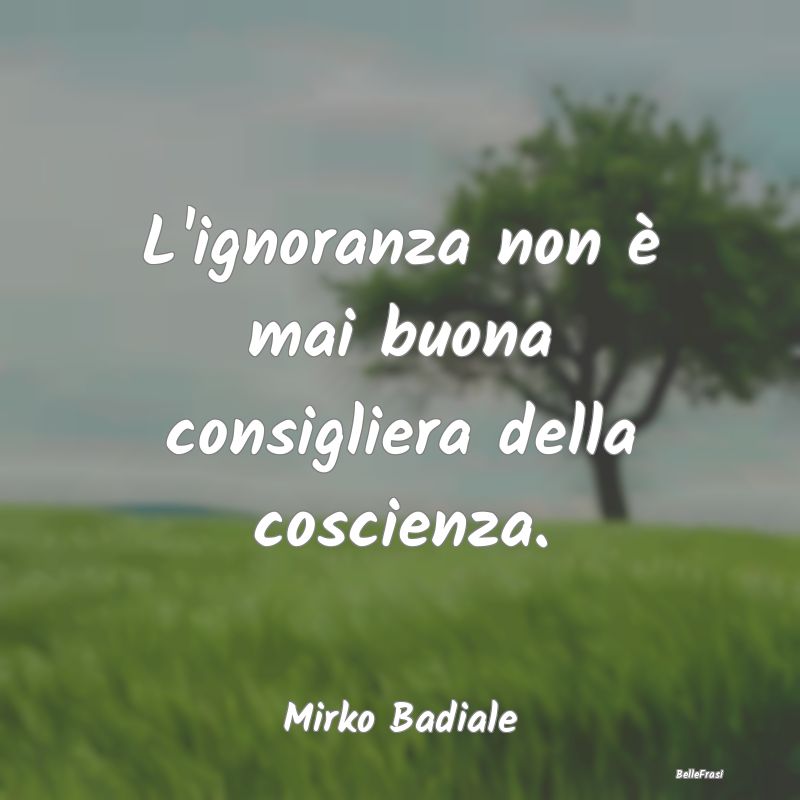 Frasi Coscienza - L'ignoranza non è mai buona consigliera della cos...