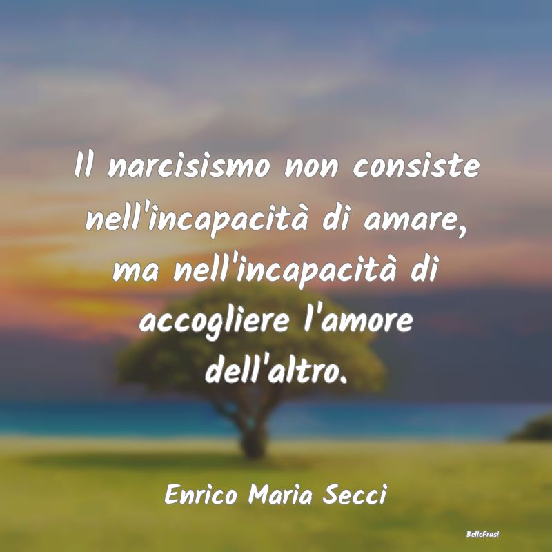 Frasi sull’empatia - Il narcisismo non consiste nell'incapacità di ama...