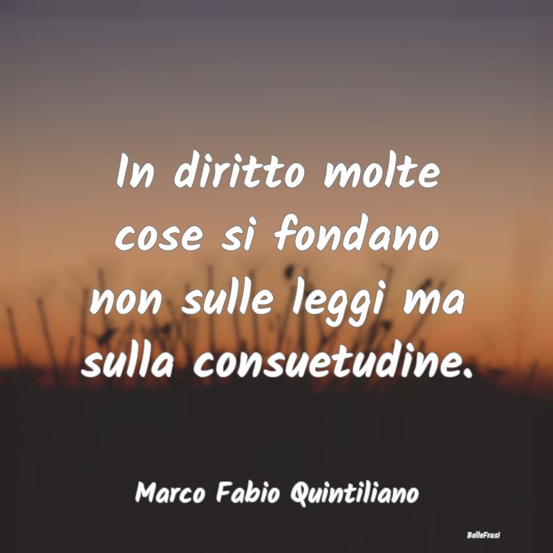 Frasi sul Diritto - In diritto molte cose si fondano non sulle leggi m...