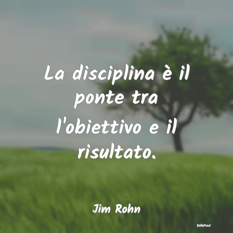 La disciplina è il ponte tra l'obiettivo e il ris...