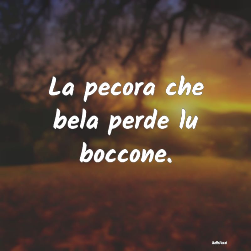 Frasi Prudenza - La pecora che bela perde lu boccone....