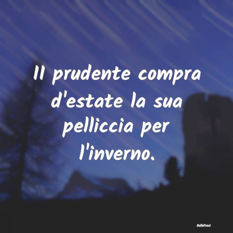 Frasi Prudenza - II prudente compra d'estate la sua pelliccia per l...