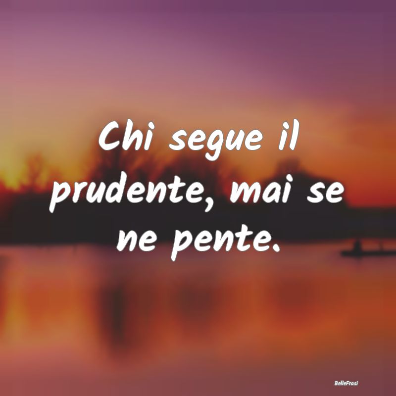 Frasi Prudenza - Chi segue il prudente, mai se ne pente....