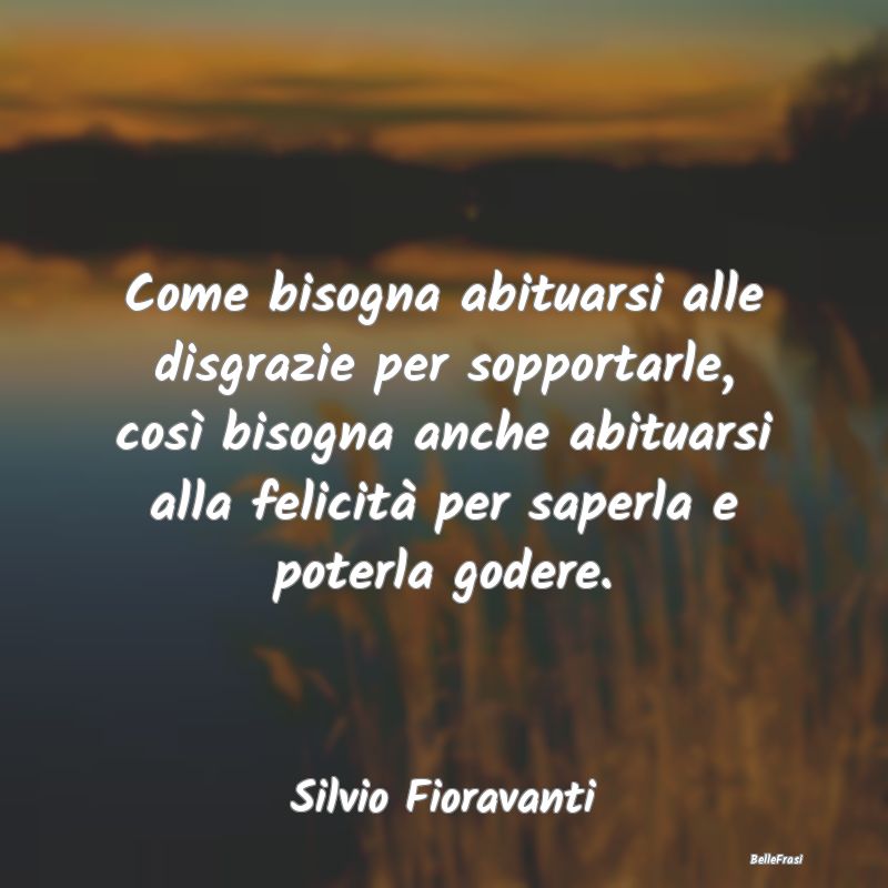 Frasi sulle Disgrazie - Come bisogna abituarsi alle disgrazie per sopporta...