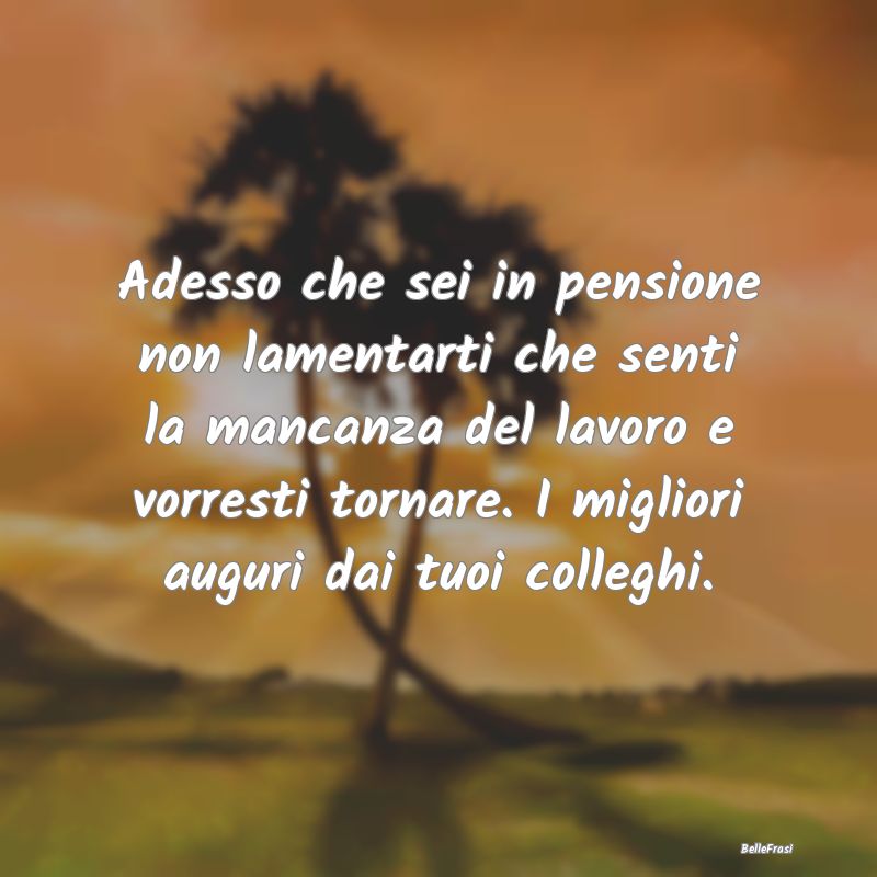 Frasi sulla pensione - Adesso che sei in pensione non lamentarti che sent...