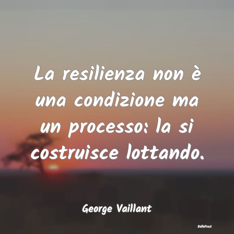 La resilienza non è una condizione ma un processo...
