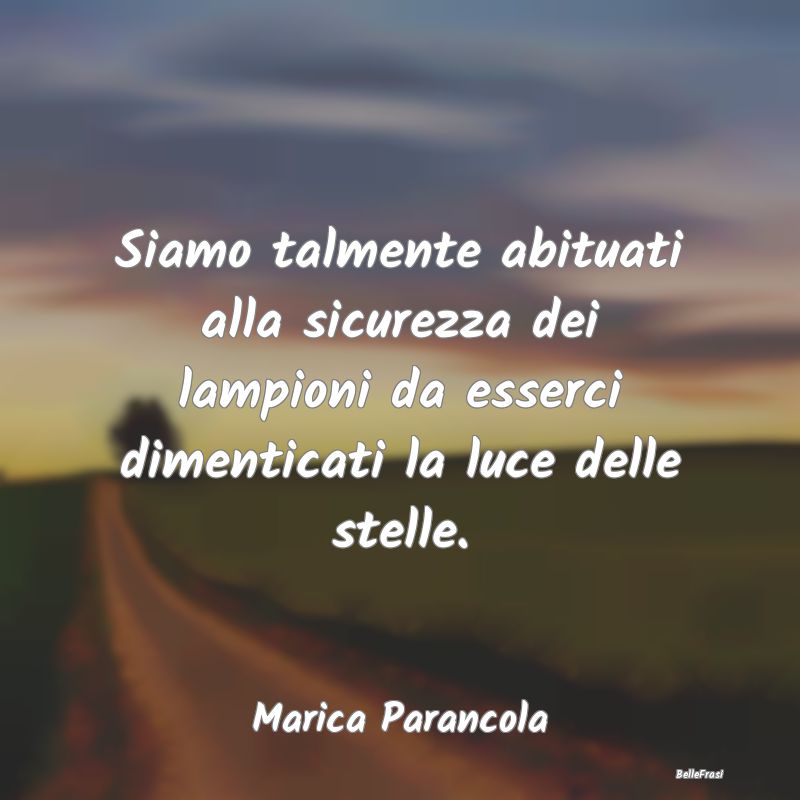 Frasi Abitudine - Siamo talmente abituati alla sicurezza dei lampion...