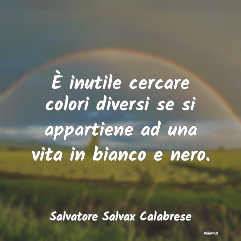 Frasi sulla Tristezza - È inutile cercare colori diversi se si appartiene...