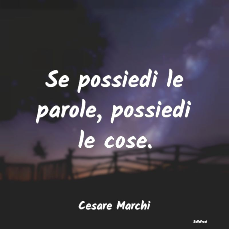 Se possiedi le parole, possiedi le cose....