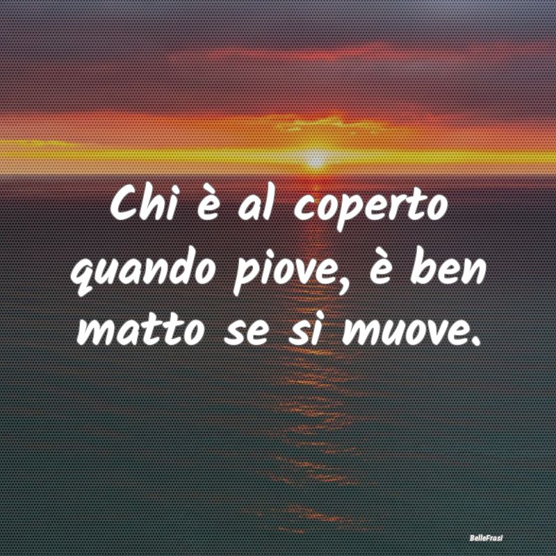 Frasi Prudenza - Chi è al coperto quando piove, è ben matto se si...