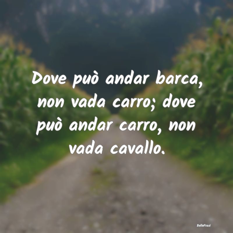 Frasi Prudenza - Dove può andar barca, non vada carro; dove può a...