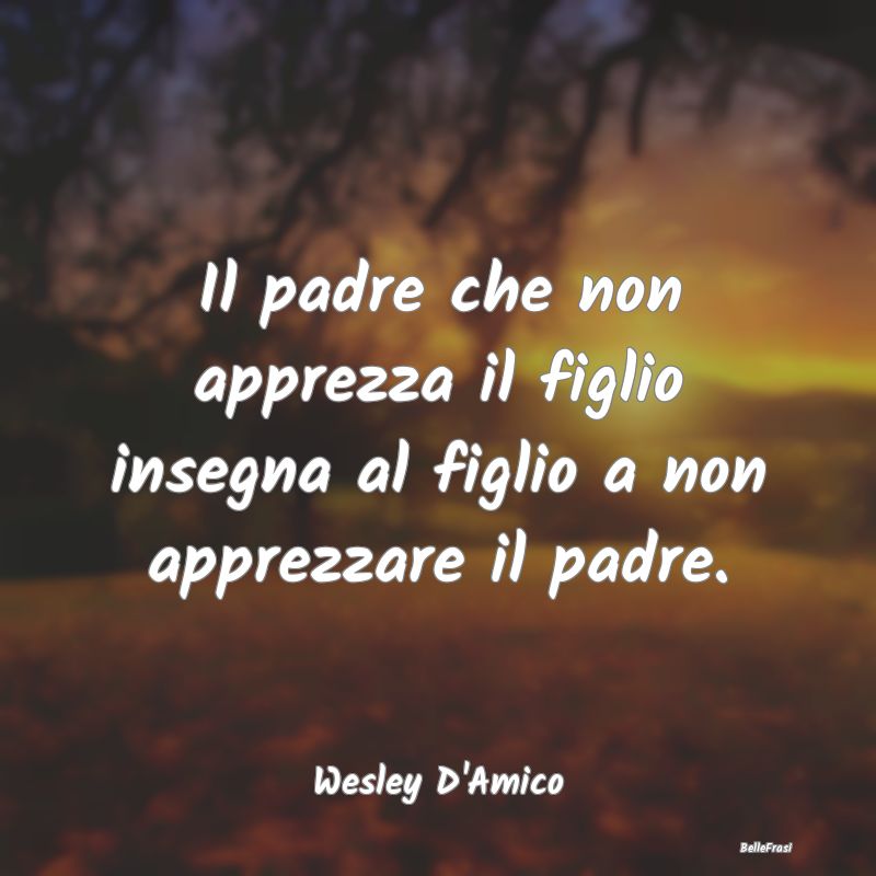 Frasi sull Apprezzamento - Il padre che non apprezza il figlio insegna al fig...