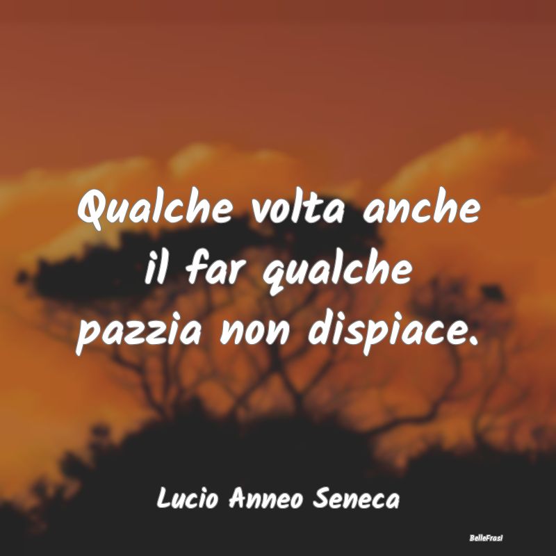 Frasi sulla pazzia - Qualche volta anche il far qualche pazzia non disp...