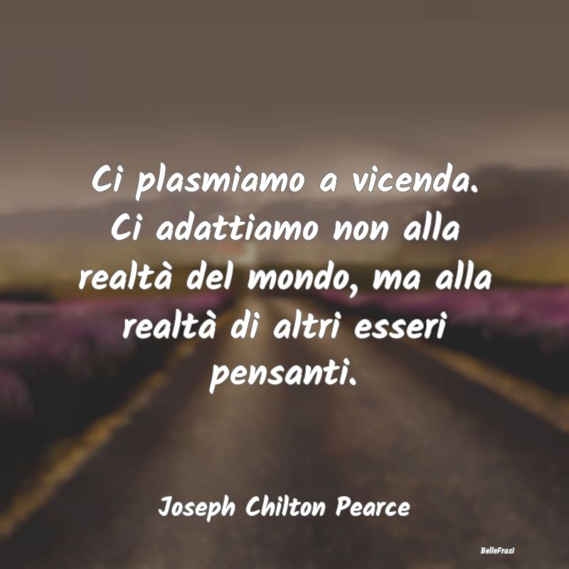 Frasi sull'Adattamento - Ci plasmiamo a vicenda. Ci adattiamo non alla real...