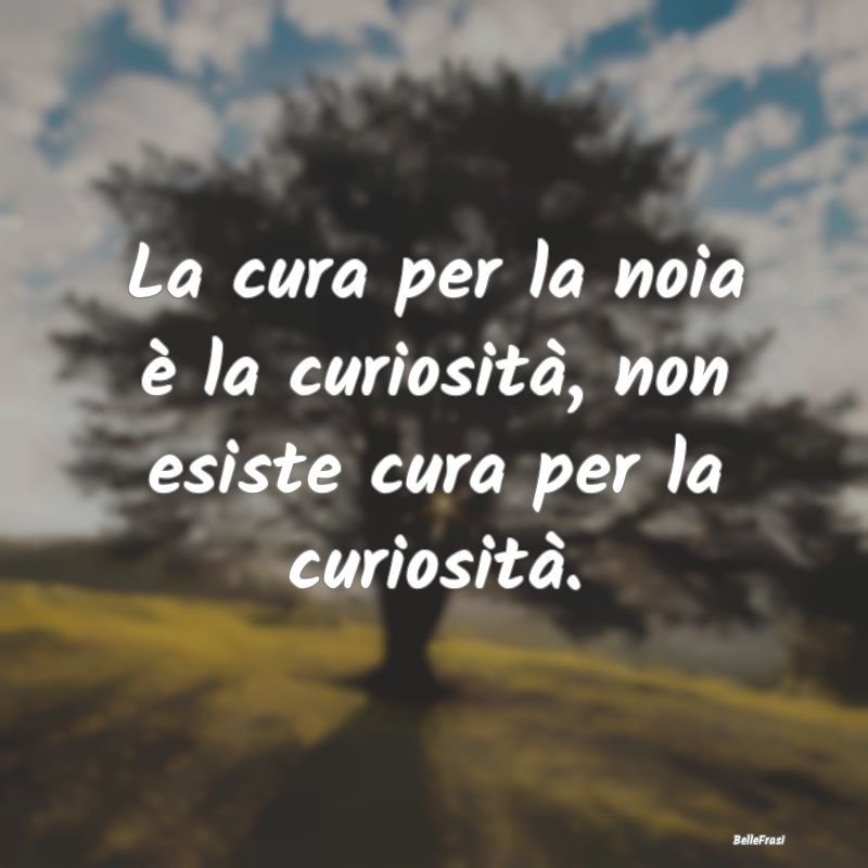 La cura per la noia è la curiosità, non esiste c...
