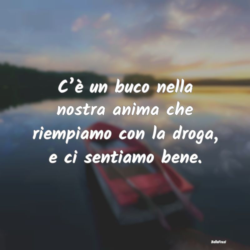 Frasi sulla droga - C’è un buco nella nostra anima che riempiamo co...