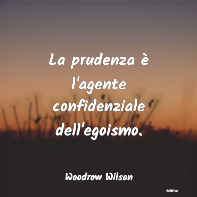 Frasi Prudenza - La prudenza è l'agente confidenziale dell'egoismo...