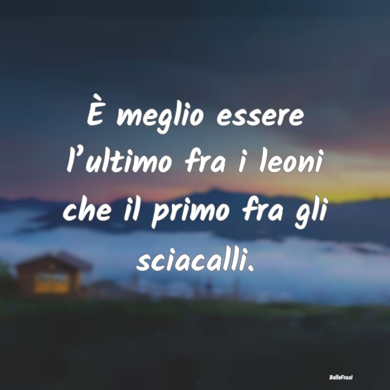 Proverbi Africani - È meglio essere l’ultimo fra i leoni che il pri...