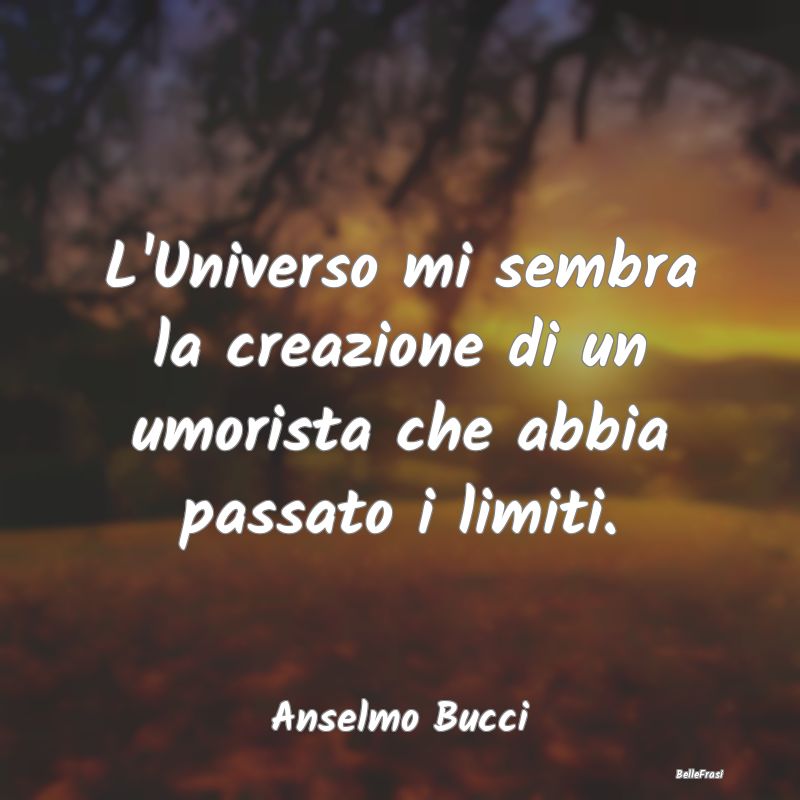 Frasi sull'Umorismo - L'Universo mi sembra la creazione di un umorista c...