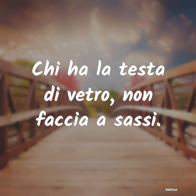 Frasi Prudenza - Chi ha la testa di vetro, non faccia a sassi....