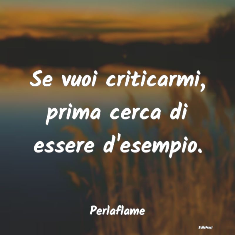 Frasi Critica - Se vuoi criticarmi, prima cerca di essere d'esempi...