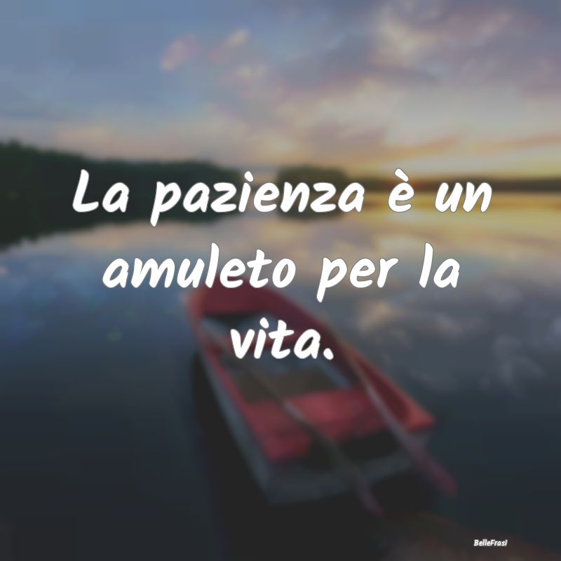 La pazienza è un amuleto per la vita.
...