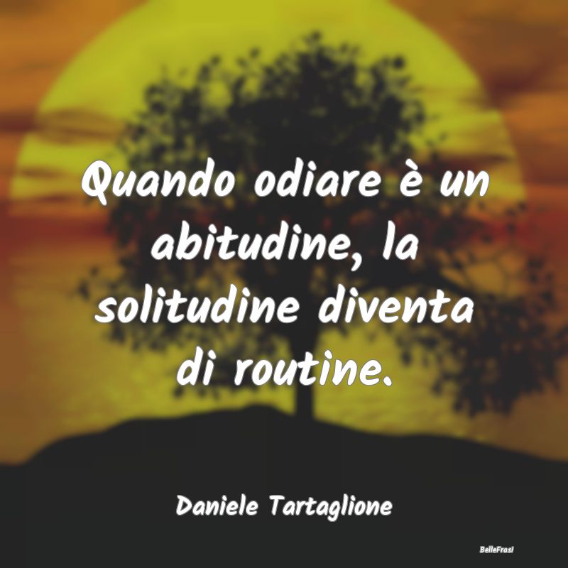 Frasi Abitudine - Quando odiare è un abitudine, la solitudine diven...