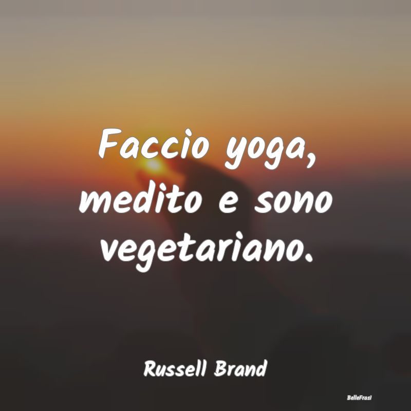 Frasi sulla Meditazione - Faccio yoga, medito e sono vegetariano....