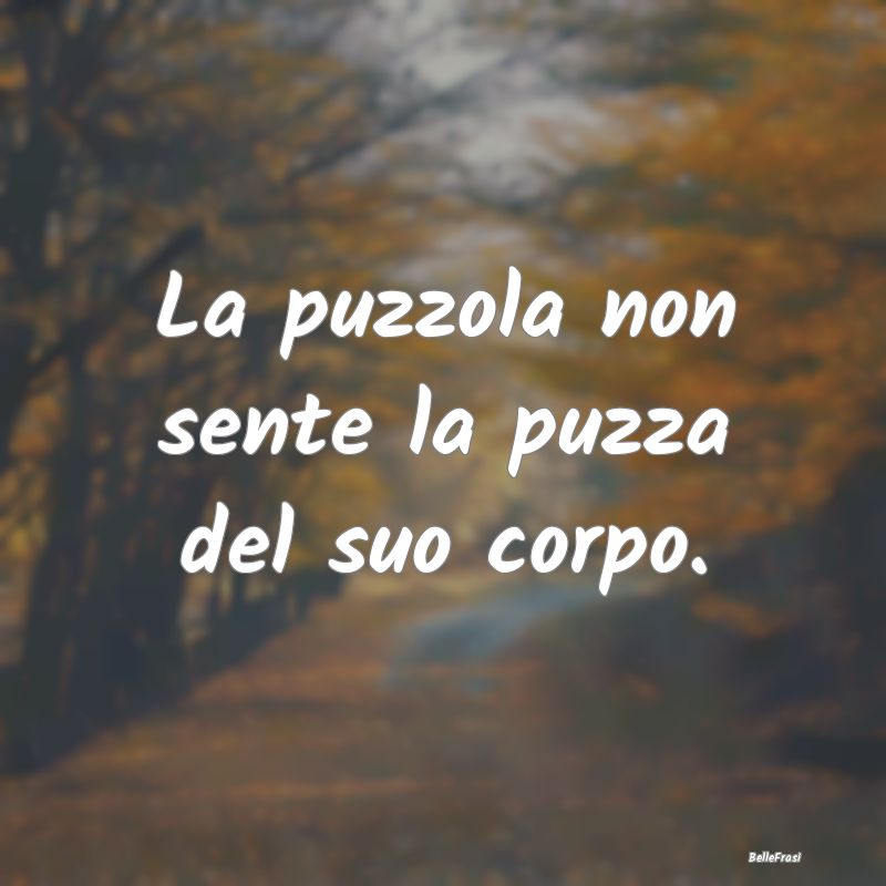 La puzzola non sente la puzza del suo corpo.
...