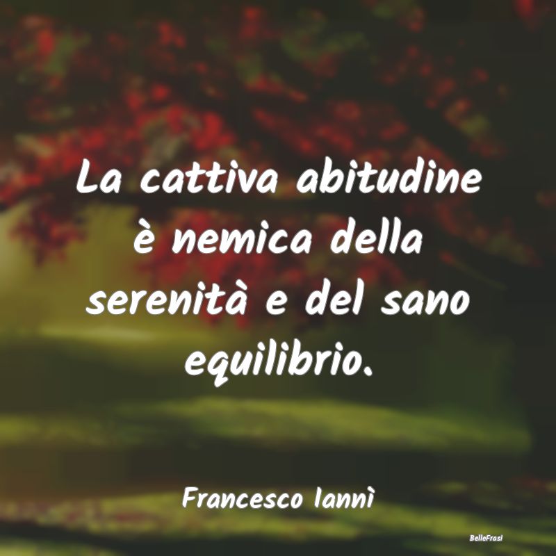 Frasi Abitudine - La cattiva abitudine è nemica della serenità e d...