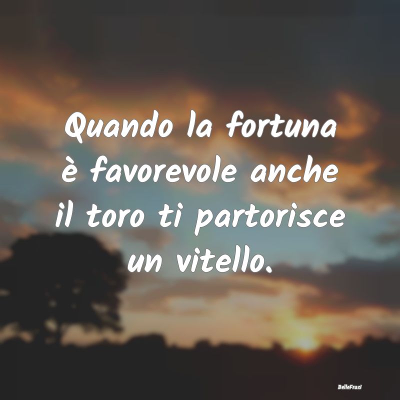 Frasi sull’oroscopo - Quando la fortuna è favorevole anche il toro ti p...