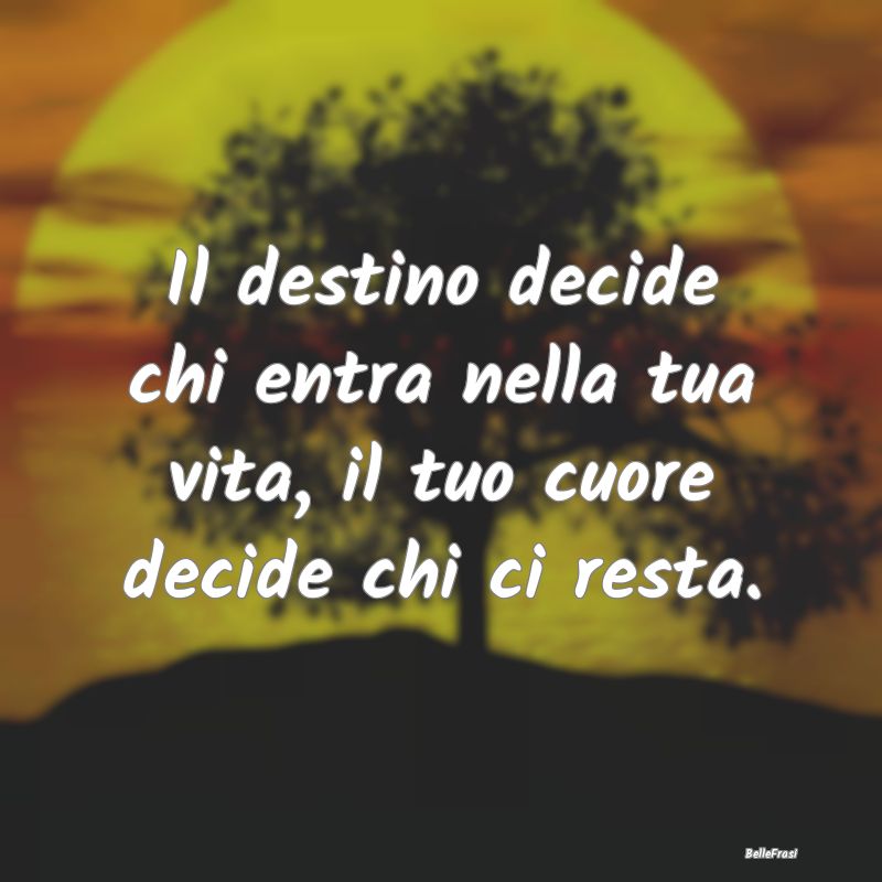 Il destino decide chi entra nella tua vita, il tuo...