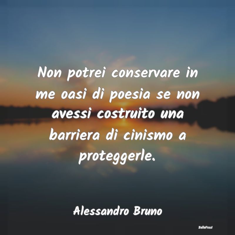 Non potrei conservare in me oasi di poesia se non ...