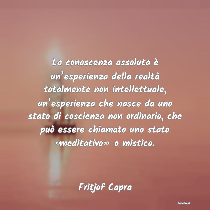 Frasi sulla Meditazione - La conoscenza assoluta è un’esperienza della re...