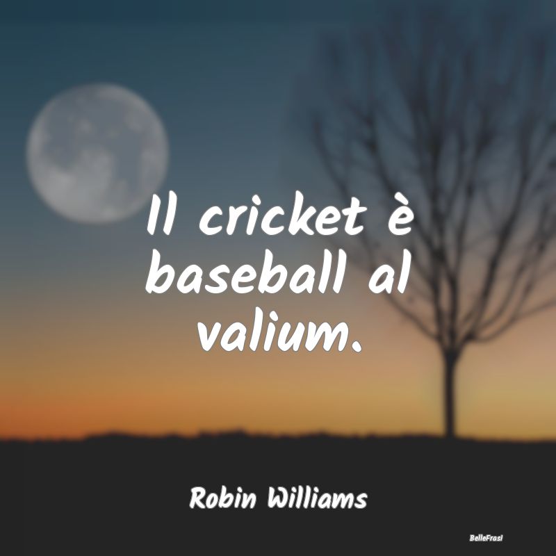 Il cricket è baseball al valium....