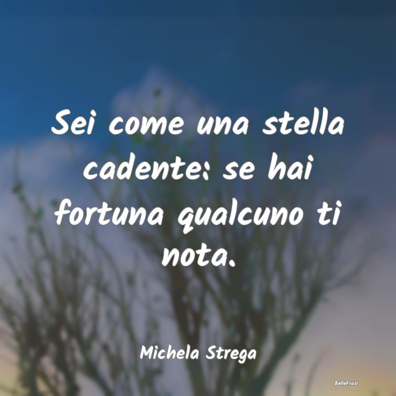 Frasi Abitudine - Sei come una stella cadente: se hai fortuna qualcu...