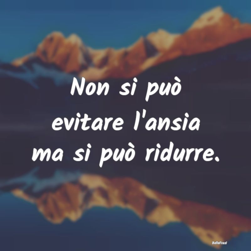 Frasi contro l'Ansia - Non si può evitare l'ansia ma si può ridurre.
...