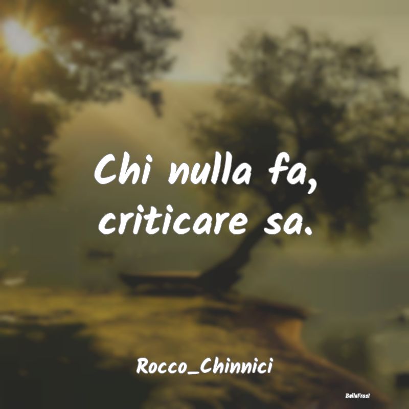 Frasi Critica - Chi nulla fa, criticare sa....