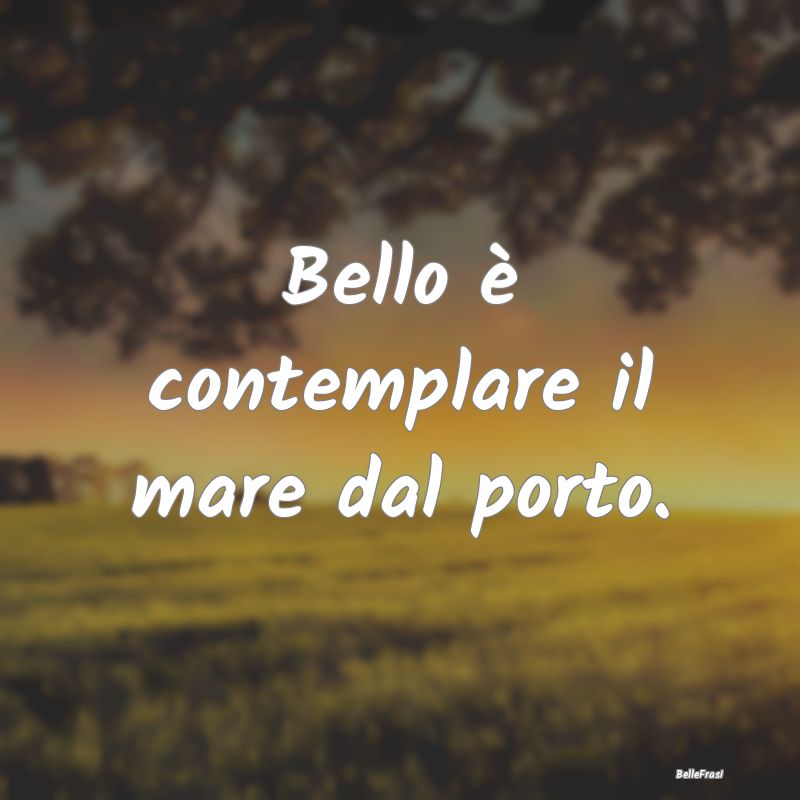 Frasi Prudenza - Bello è contemplare il mare dal porto....