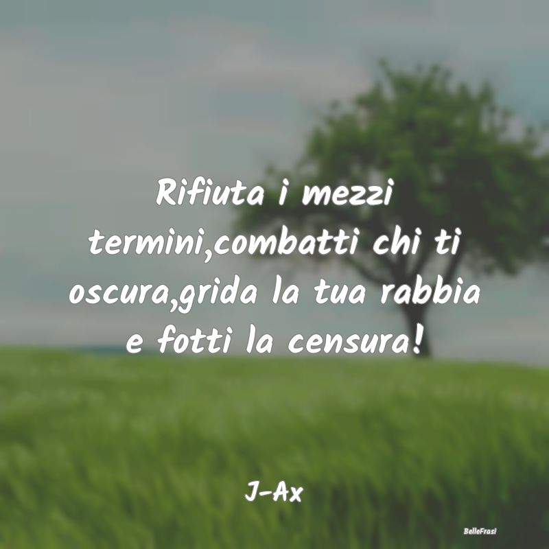 Frasi sulla Rabbia - Rifiuta i mezzi termini,combatti chi ti oscura,gri...